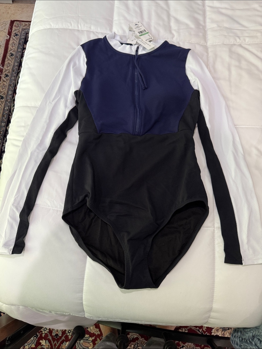 Tommy Bahama Navy, Black & White Long-Sleeve One-Piece